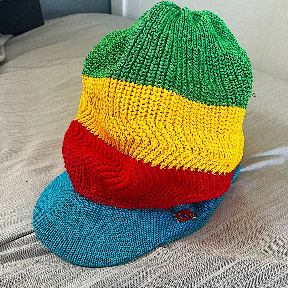 Dior Multicolor Knit Hat - Green, Yellow, Red, Blue